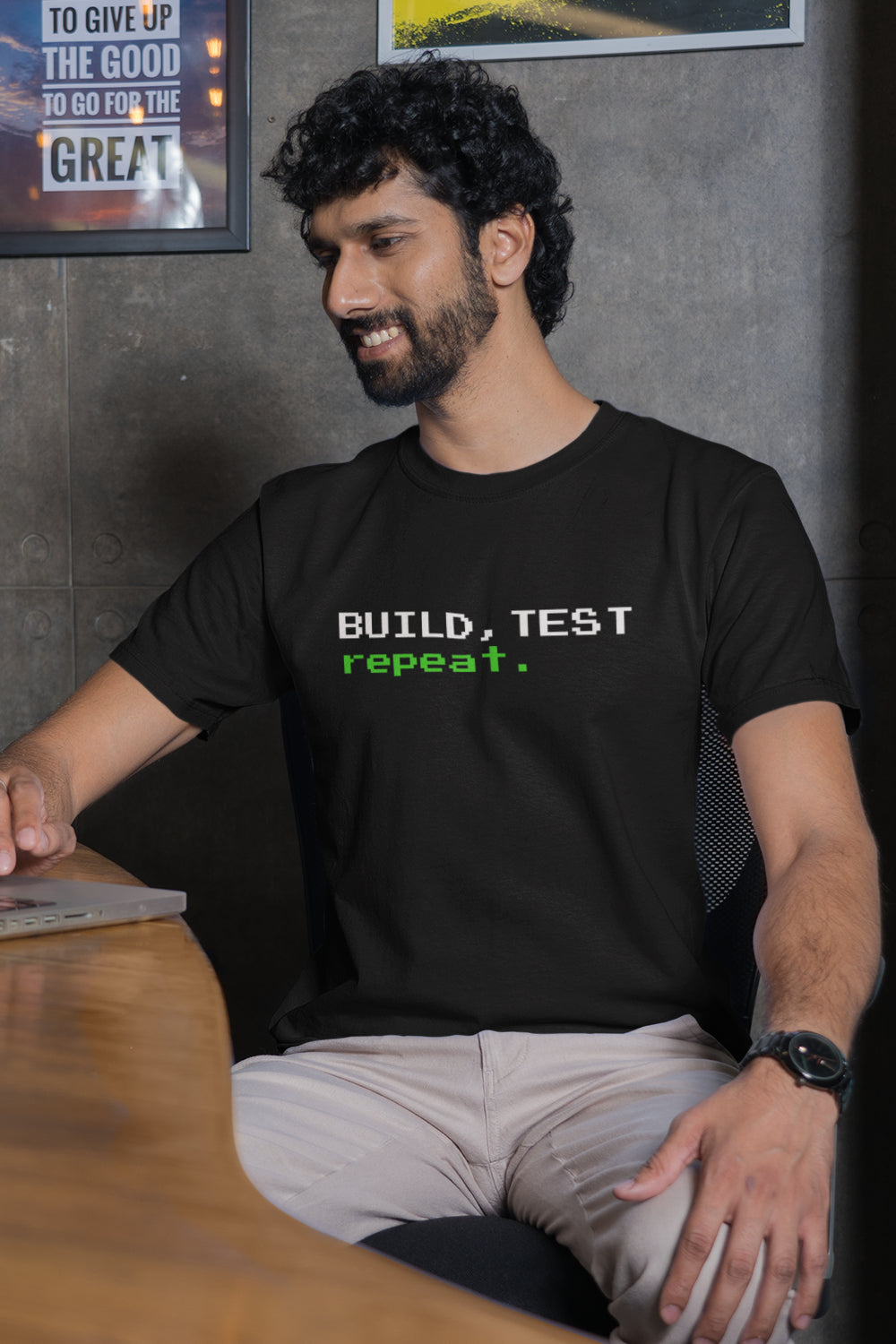 Build Test Repeat Black Tshirt