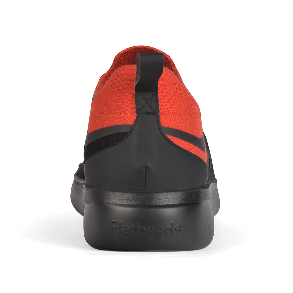 SoftKnit Loafers | Black & Red (Black Sole) | Men