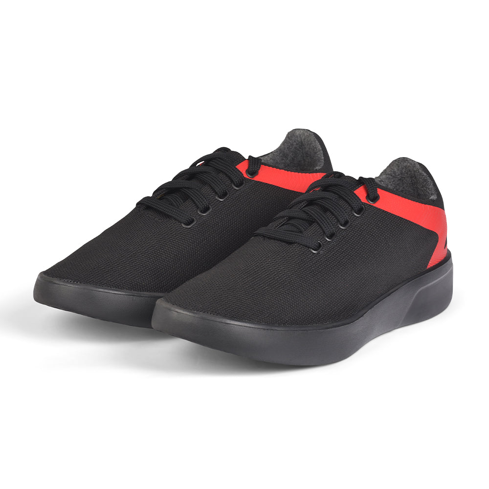 KoolTex Trainers | Black-Red (Black Sole) | Men