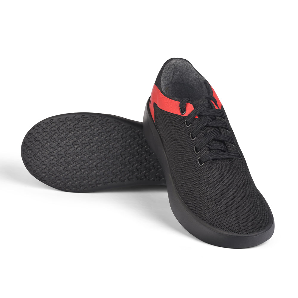 KoolTex Trainers | Black-Red (Black Sole) | Men