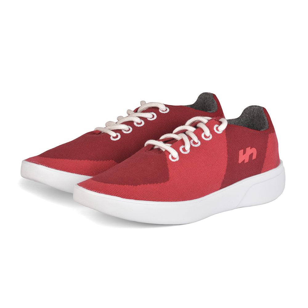 Linen Sneakers | Burgundy-Red | Women