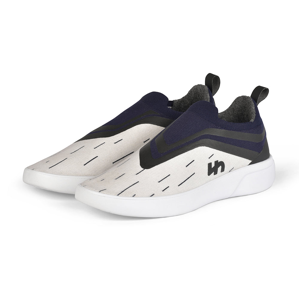 SoftKnit Loafers | White & Navy | Men