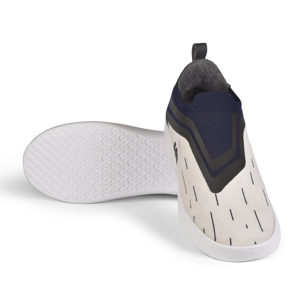 SoftKnit Loafers | White & Navy | Men