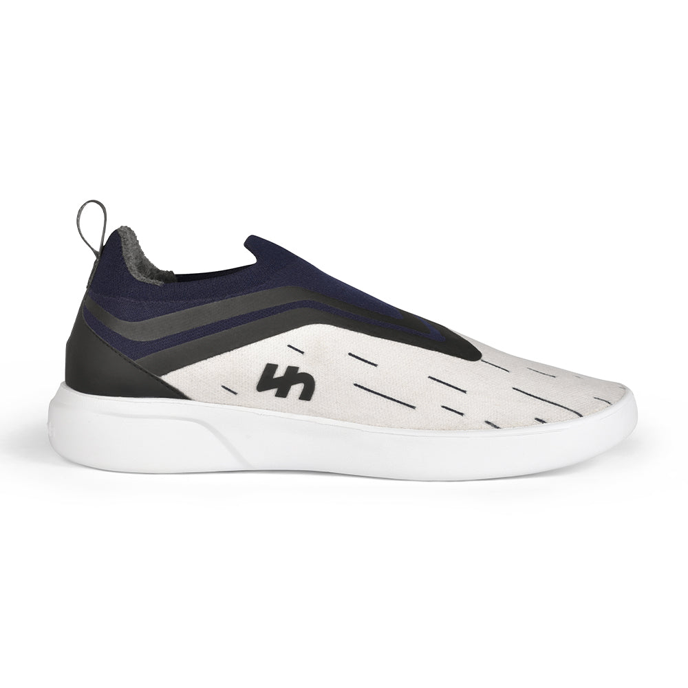 SoftKnit Loafers | White & Navy | Men