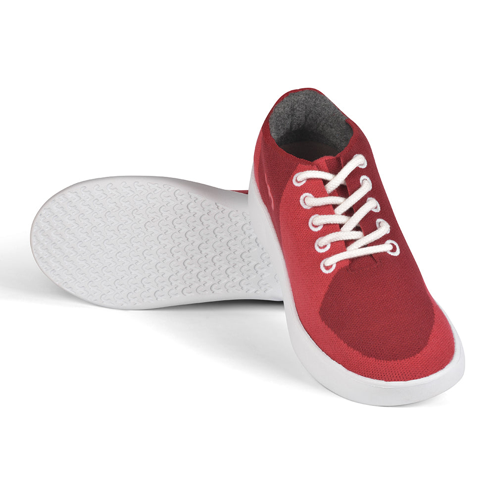 Linen Sneakers | Burgundy-Red | Women