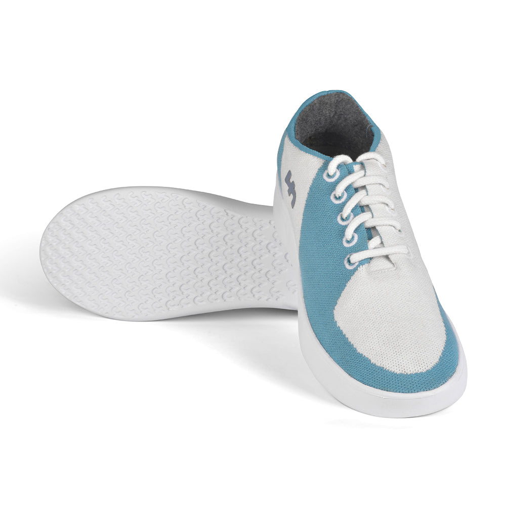 Linen Sneakers | Sky Blue-White | Men