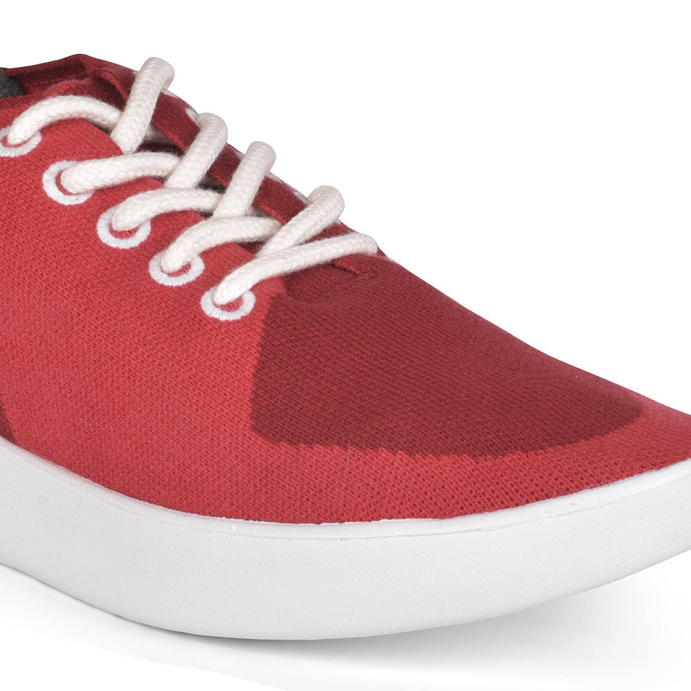 Linen Sneakers | Burgundy-Red | Women