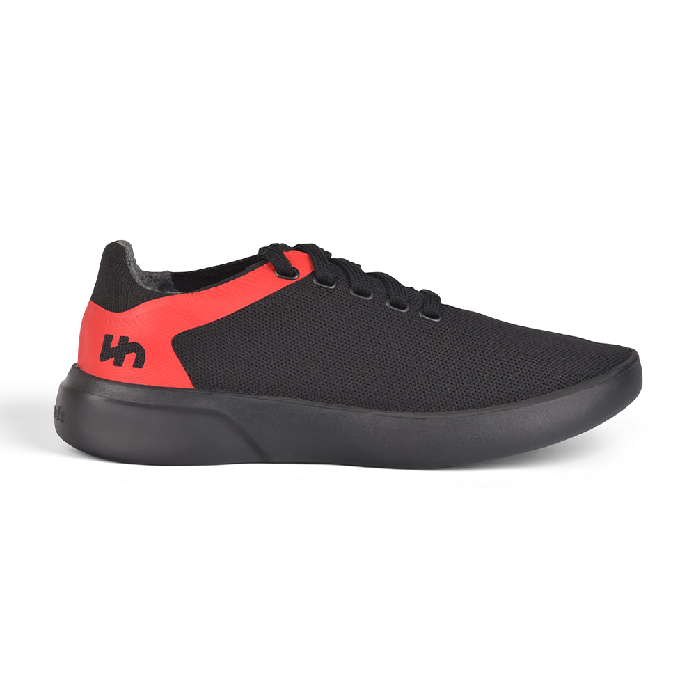KoolTex Trainers | Black-Red (Black Sole) | Men